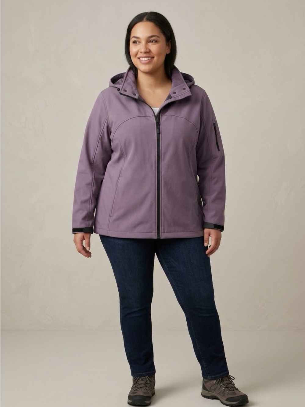 Free Country Softshell Fleece Lined Hooded Jacket Purple Size XXL (18)